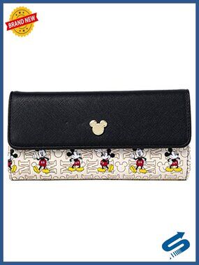 Faux Leather Zip Wallet with 13 Card Slots and Snap Closure